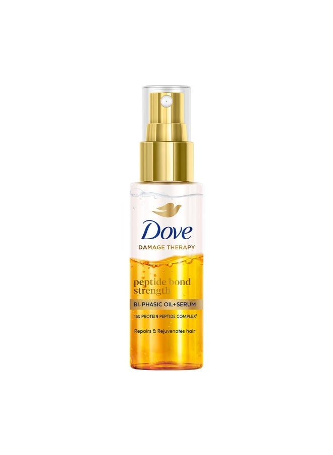 Dove Peptide Bond Strength Bi-Phasic Oil+Serum|12 % PROTEIN PEPTIDE Complex| Extremly lightweight |Reconstructs Broken Bonds to repairs & Rejuvenate hair from within 50ml - Image 1